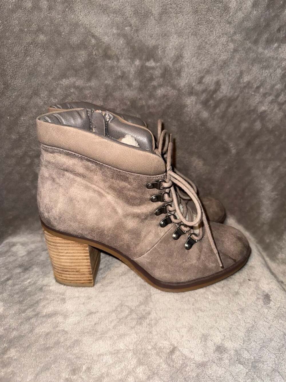 Kensie Atlanta Lace-Up Block Heel Ankle Boots